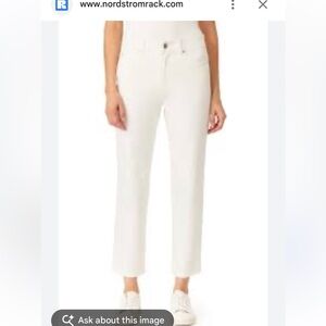 Curve Appeal Cropped High-Rise Straight-Leg Pants in Off-White | Size 12/31